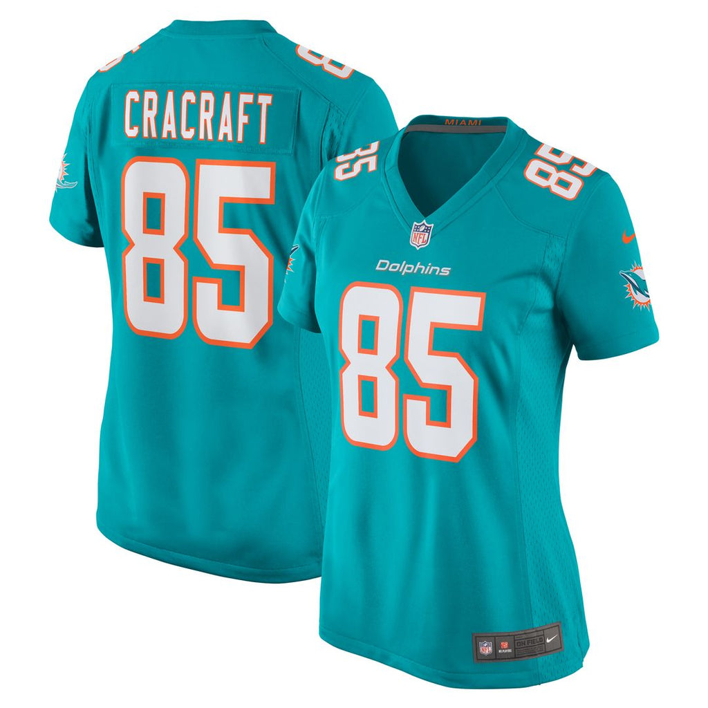 River Cracraft Miami Dolphins Nike Women's Game Player Jersey - Aqua Official NFL Team Apparel Football Fan Gear