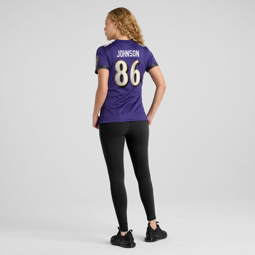 Cornelius Johnson Baltimore Ravens Nike Women's Team Game Jersey - Purple Official NFL Team Apparel Football Fan Gear