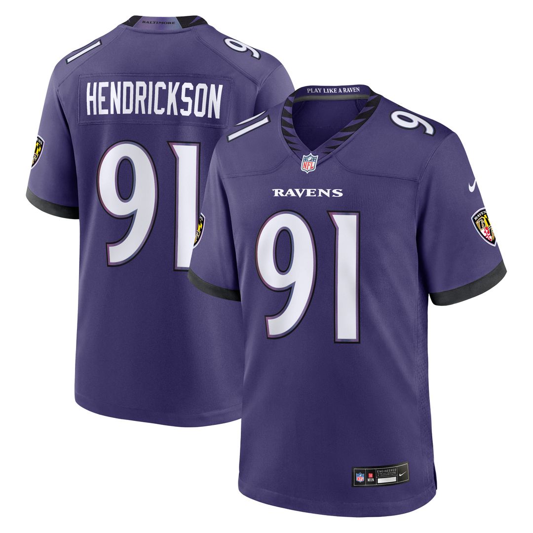 Trey Hendrickson Baltimore Ravens Nike Team Game Jersey - Purple Official NFL Team Apparel Football Fan Gear