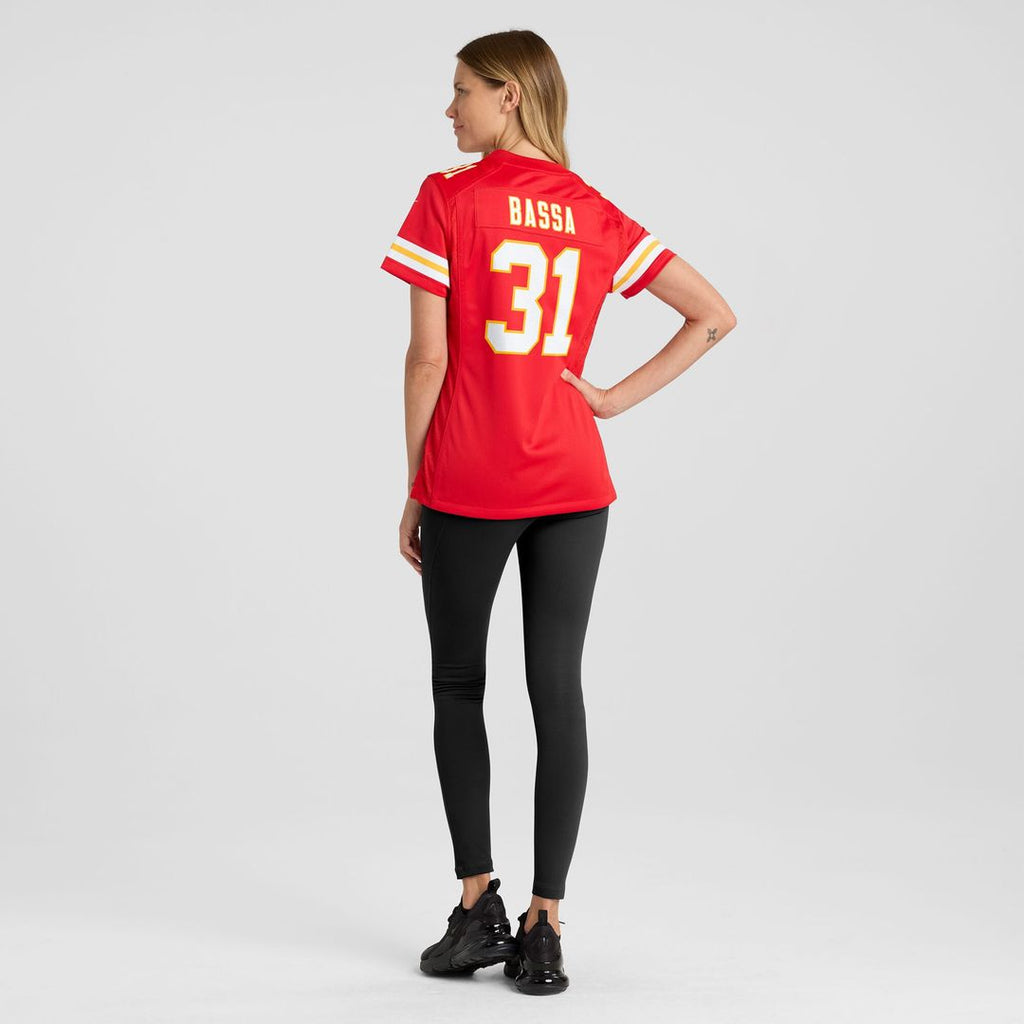 Jeffrey Bassa Kansas City Chiefs Nike Women's Team Game Jersey - Red Official NFL Team Apparel Football Fan Gear