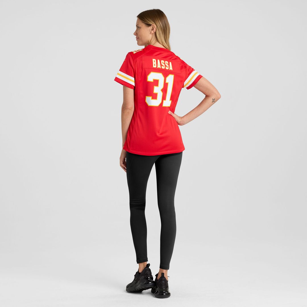 Jeffrey Bassa Kansas City Chiefs Nike Women's Team Game Jersey - Red Official NFL Team Apparel Football Fan Gear