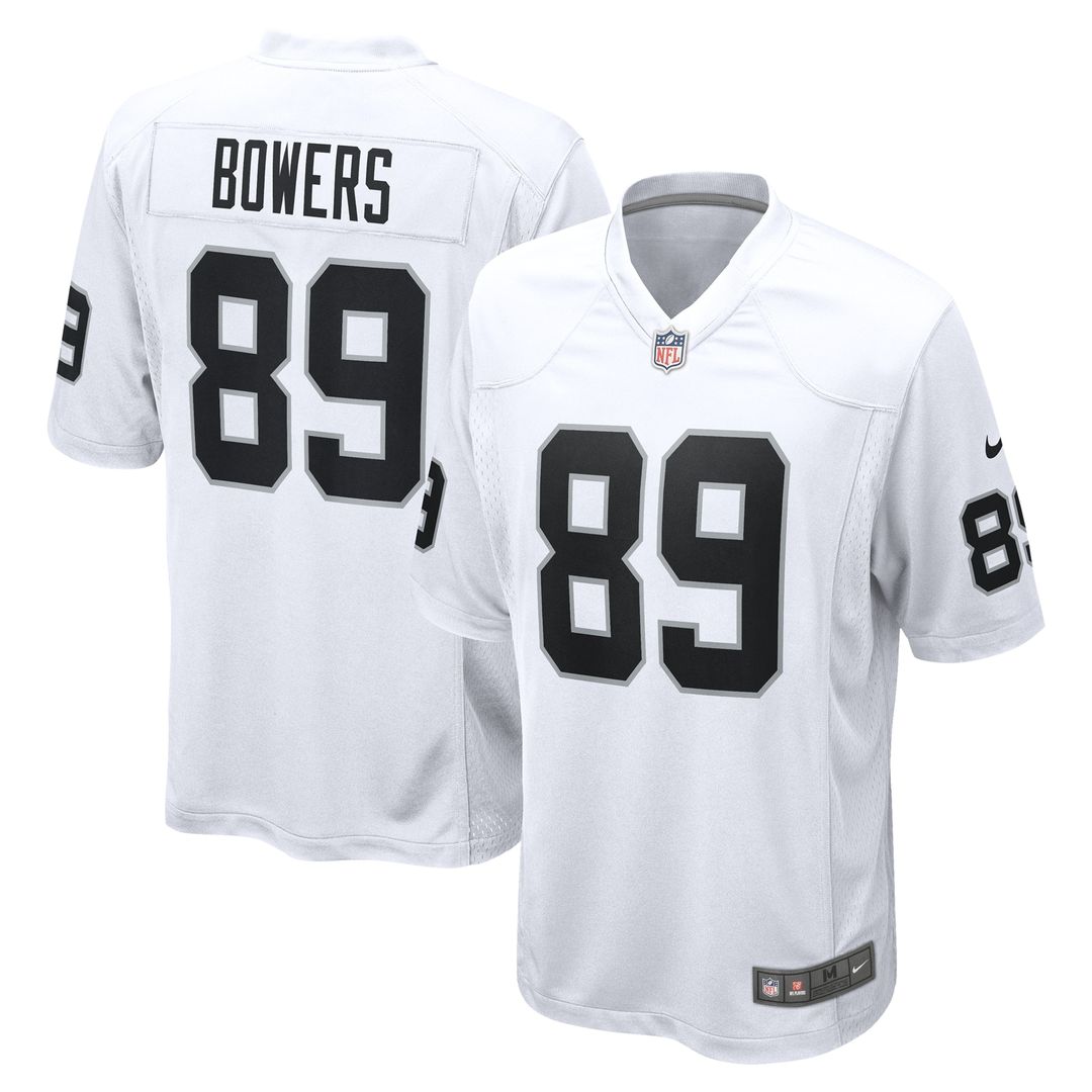 Brock Bowers Las Vegas Raiders Nike Game Jersey - White Official NFL Team Apparel Football Fan Gear