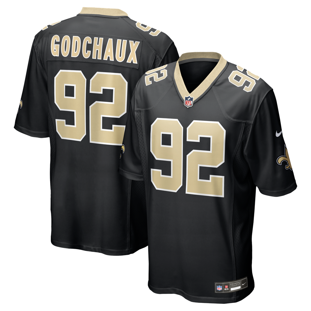 Davon Godchaux New Orleans Saints Nike Team Game Jersey - Black Official NFL Team Apparel Football Fan Gear