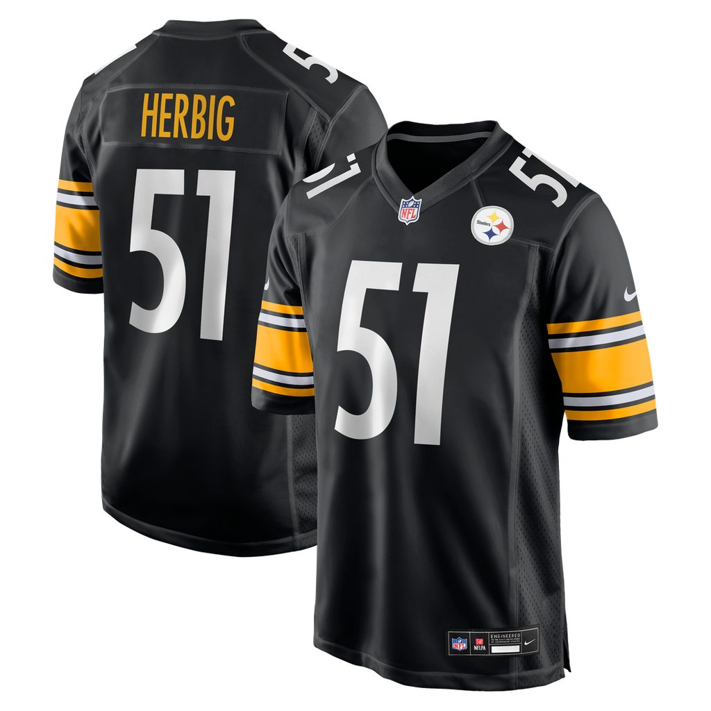 Nick Herbig Pittsburgh Steelers Nike Game Jersey - Black Official NFL Team Apparel Football Fan Gear