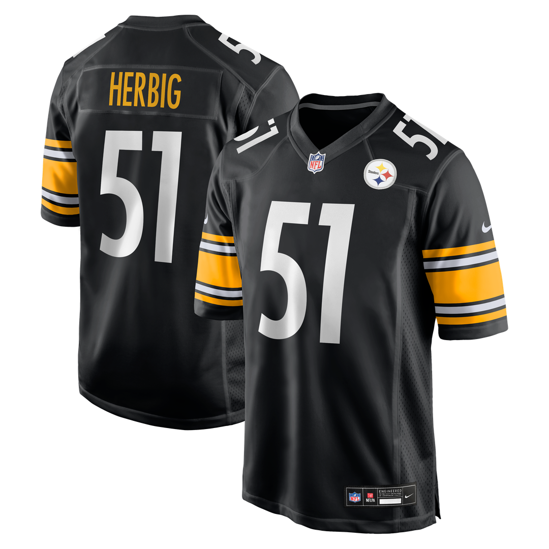 Nick Herbig Pittsburgh Steelers Nike Game Jersey - Black Official NFL Team Apparel Football Fan Gear