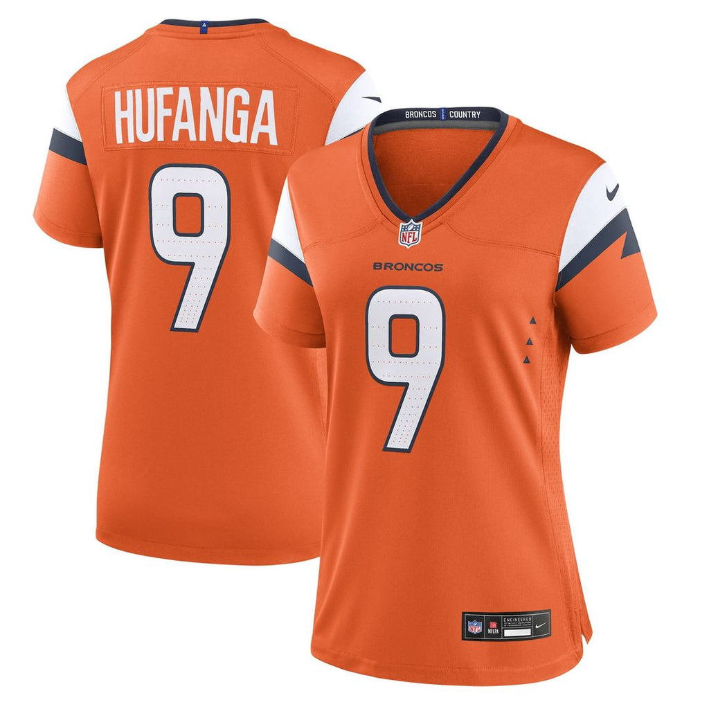 Talanoa Hufanga Denver Broncos Nike Women's Team Game Jersey - Orange Official NFL Team Apparel Football Fan Gear