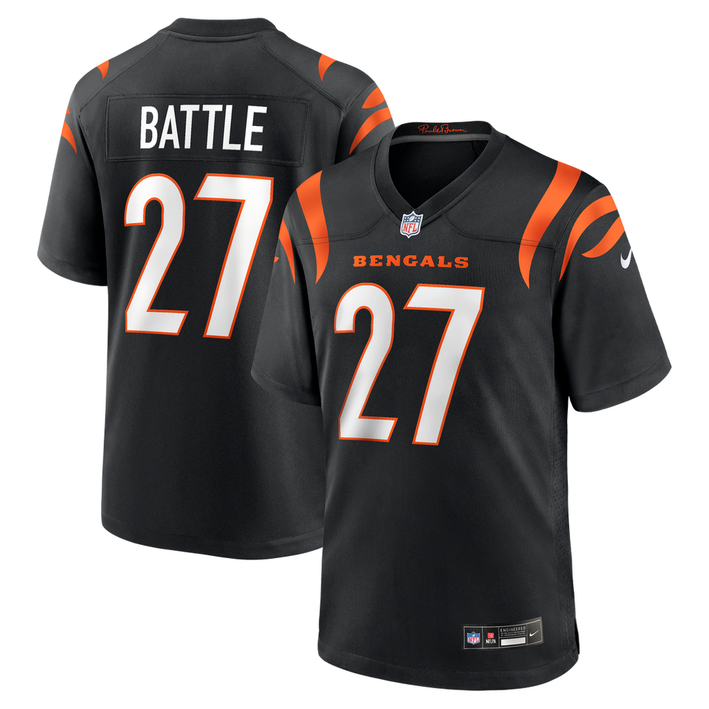 Jordan Battle Cincinnati Bengals Nike Team Game Jersey - Black Official NFL Team Apparel Football Fan Gear