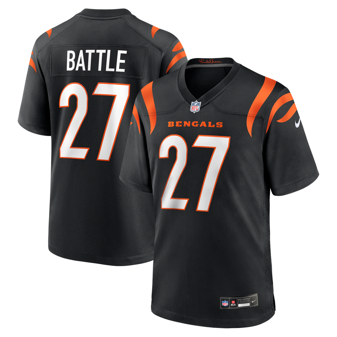 Jordan Battle Cincinnati Bengals Nike Team Game Jersey - Black Official NFL Team Apparel Football Fan Gear