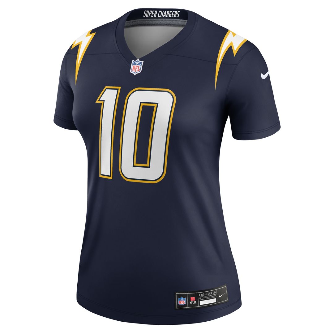 Justin Herbert Los Angeles Chargers Nike Women's Alternate Super Chargers Legend Player Performance Top - Navy NFL Fan Gear Popular Style