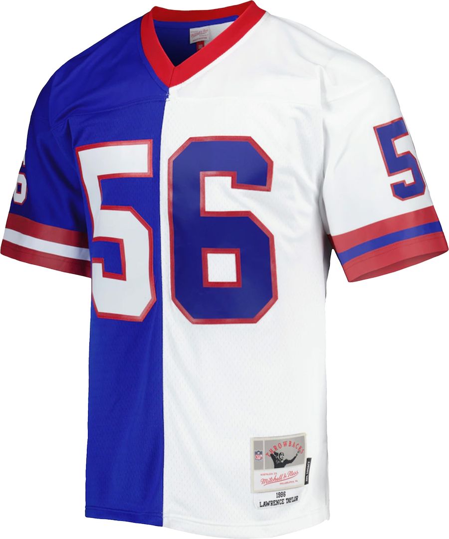 Lawrence Taylor New York Giants Mitchell & Ness 1986 Split Legacy Replica Jersey - Royal/White Official NFL Team Apparel Football Fan Gear