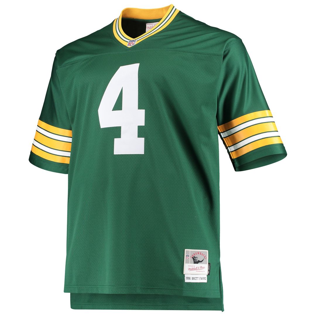 Brett Favre Green Bay Packers Mitchell & Ness Big & Tall 1996 Retired Player Replica Jersey - Green Official NFL Team Apparel Football Fan Gear
