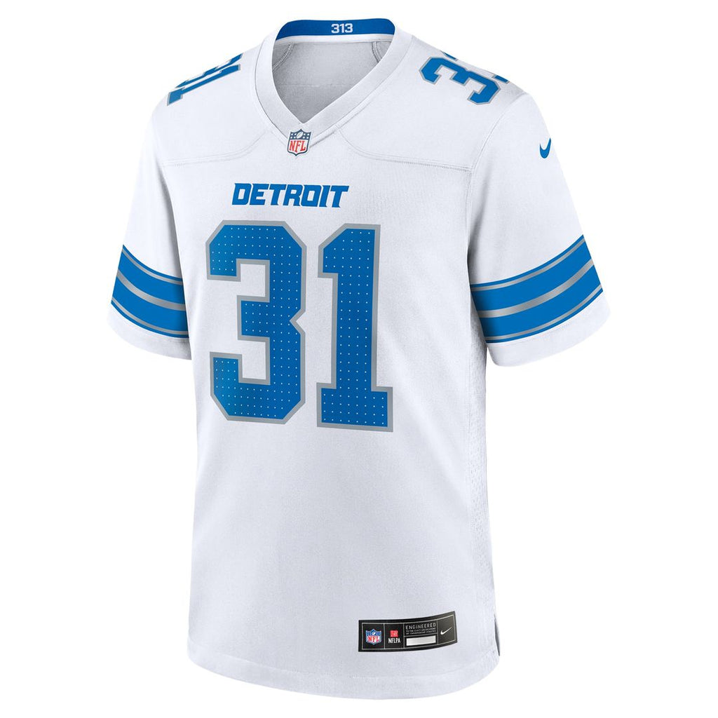 Kerby Joseph Detroit Lions Nike Game Jersey - White Official NFL Team Apparel Football Fan Gear