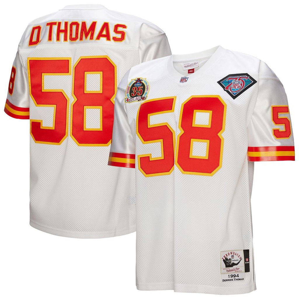 Derrick Thomas Kansas City Chiefs 1994 Mitchell & Ness Authentic Throwback Retired Player Jersey - White Official NFL Team Apparel Football Fan Gear