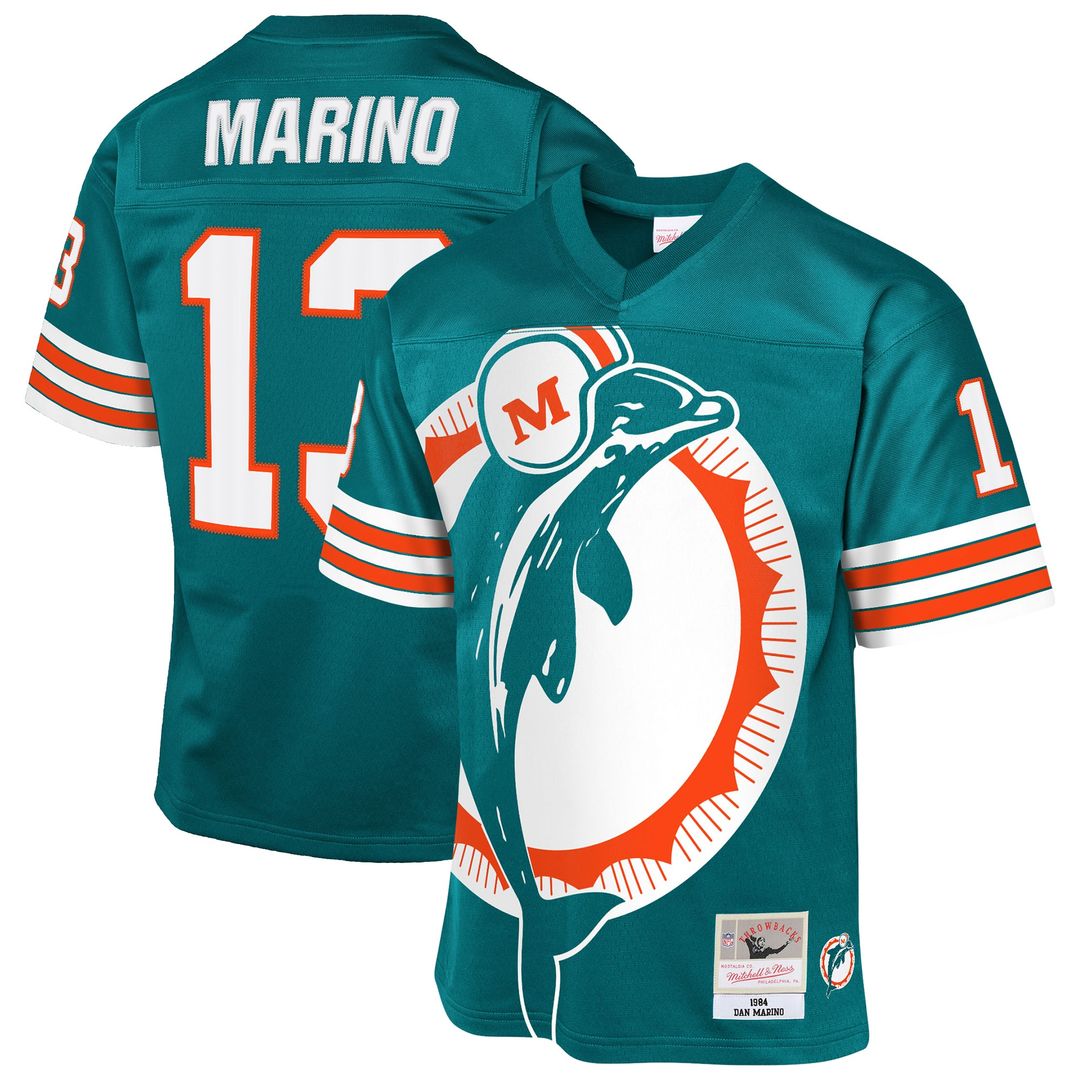 Dan Marino Miami Dolphins Mitchell & Ness Youth 1984 Throwback Fashion Jersey - Aqua Official NFL Team Apparel Football Fan Gear