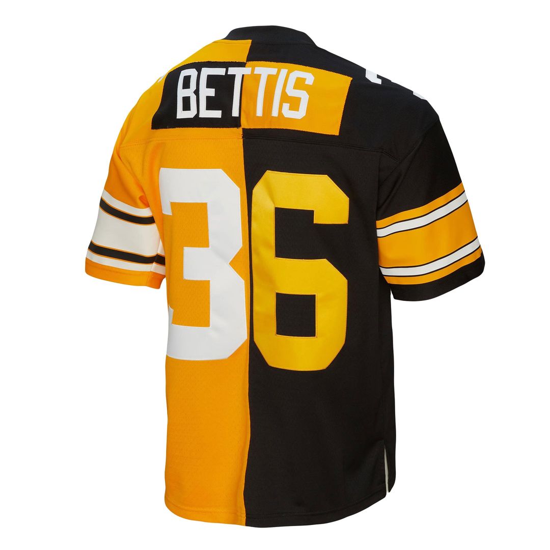 Jerome Bettis Pittsburgh Steelers Mitchell & Ness 1996 Split Legacy Replica Jersey - Black/Gold Official NFL Team Apparel Football Fan Gear