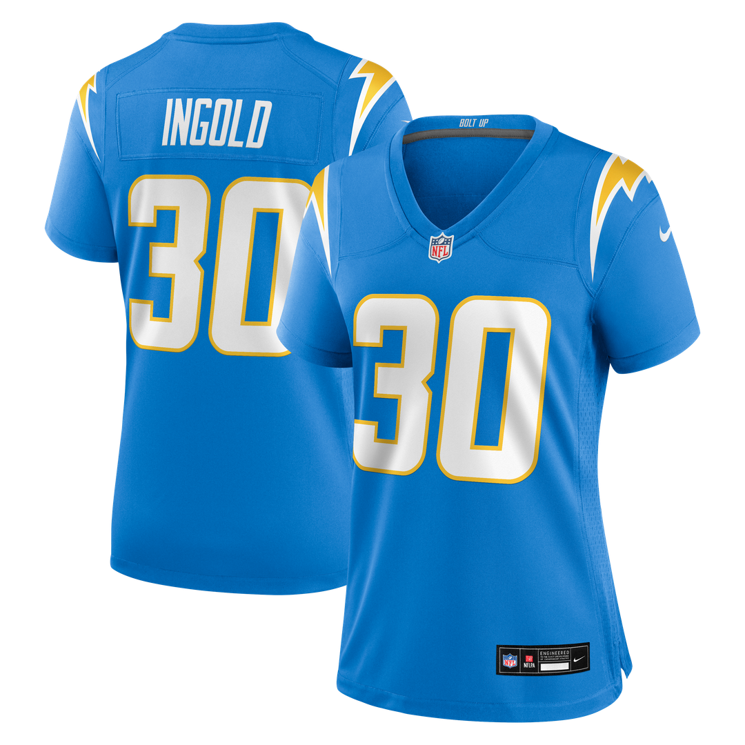Alec Ingold Los Angeles Chargers Nike Women's Team Game Jersey - Powder Blue Official NFL Team Apparel Football Fan Gear