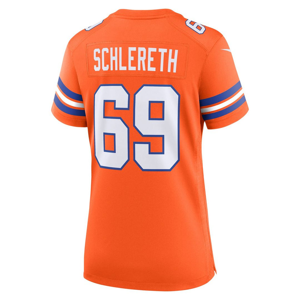 Mark Schlereth Denver Broncos Nike Women's Mile High Collection 1977 Throwback Retired Player Game Jersey - Orange Official NFL Team Apparel Football