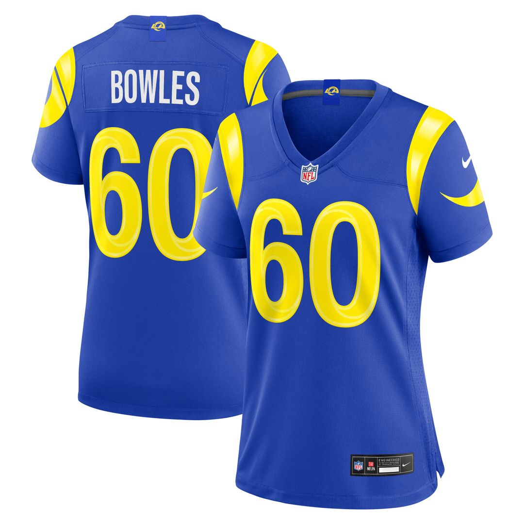 Wyatt Bowles Los Angeles Rams Nike Women's Team Game Jersey - Royal Official NFL Team Apparel Football Fan Gear