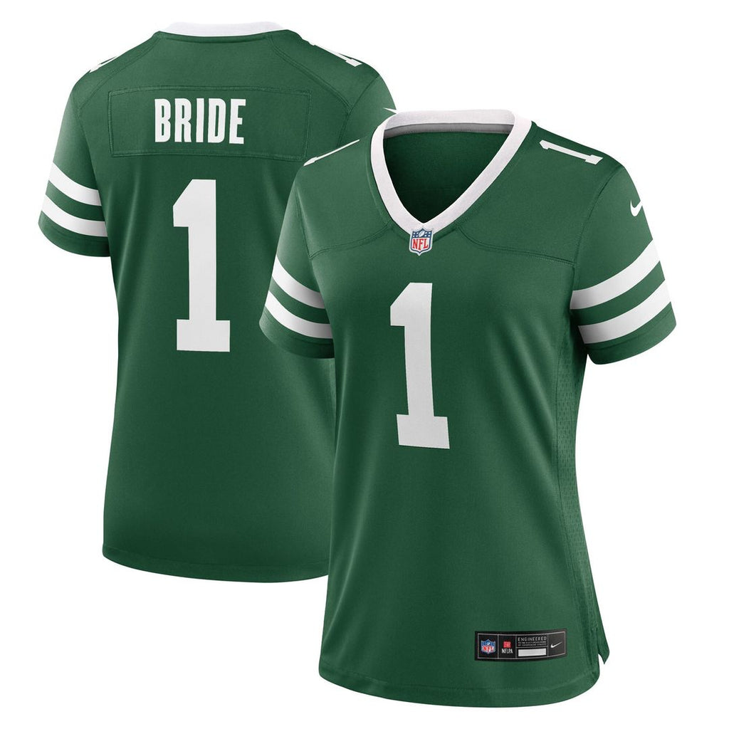 Number 1 Bride New York Jets Nike Women's Game Jersey - Legacy Green Official NFL Team Apparel Football Fan Gear