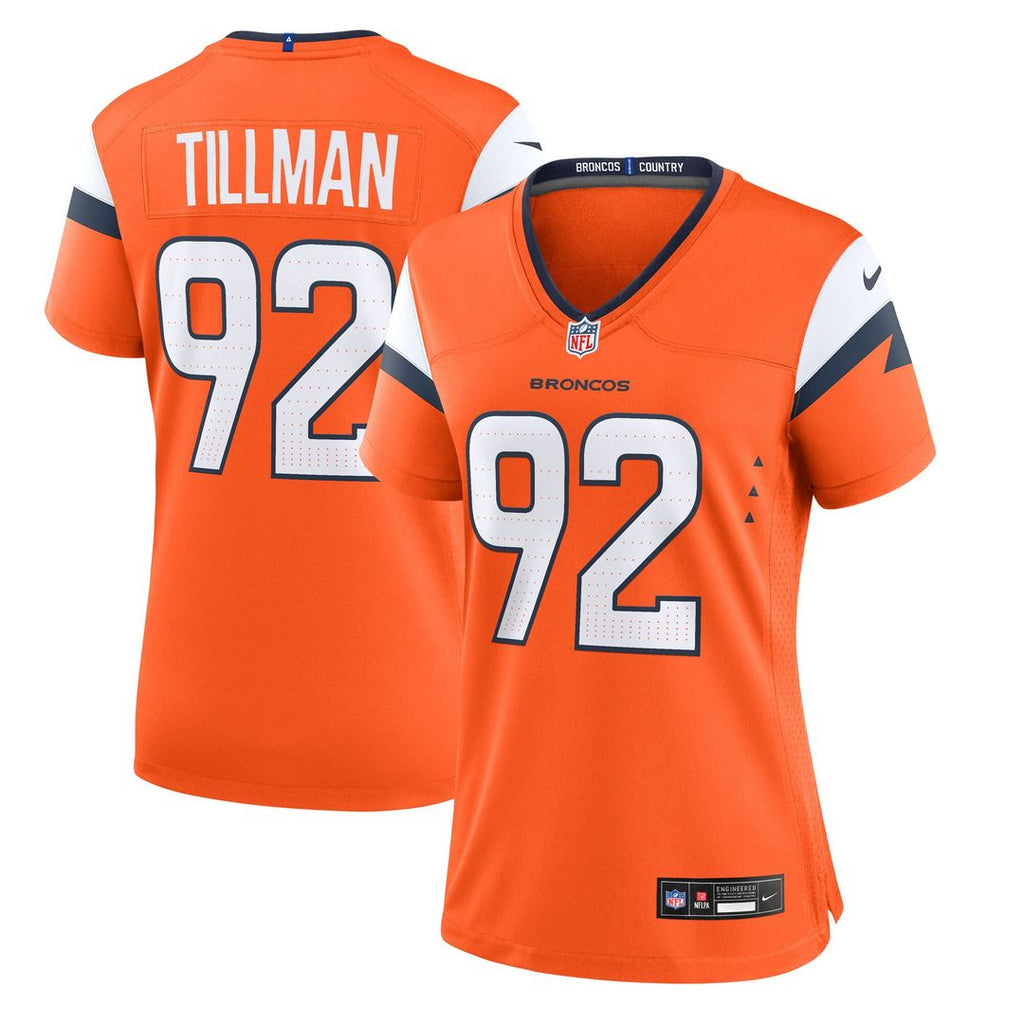 Dondrea Tillman Denver Broncos Nike Women's Team Game Jersey - Orange Official NFL Team Apparel Football Fan Gear