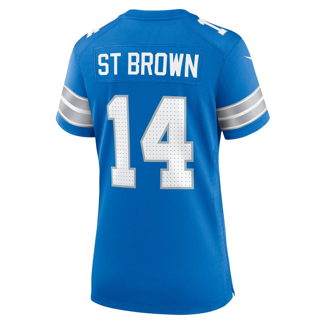 Amon-Ra St. Brown Detroit Lions Nike Women's Team Game Jersey - Blue Official NFL Team Apparel Football Fan Gear