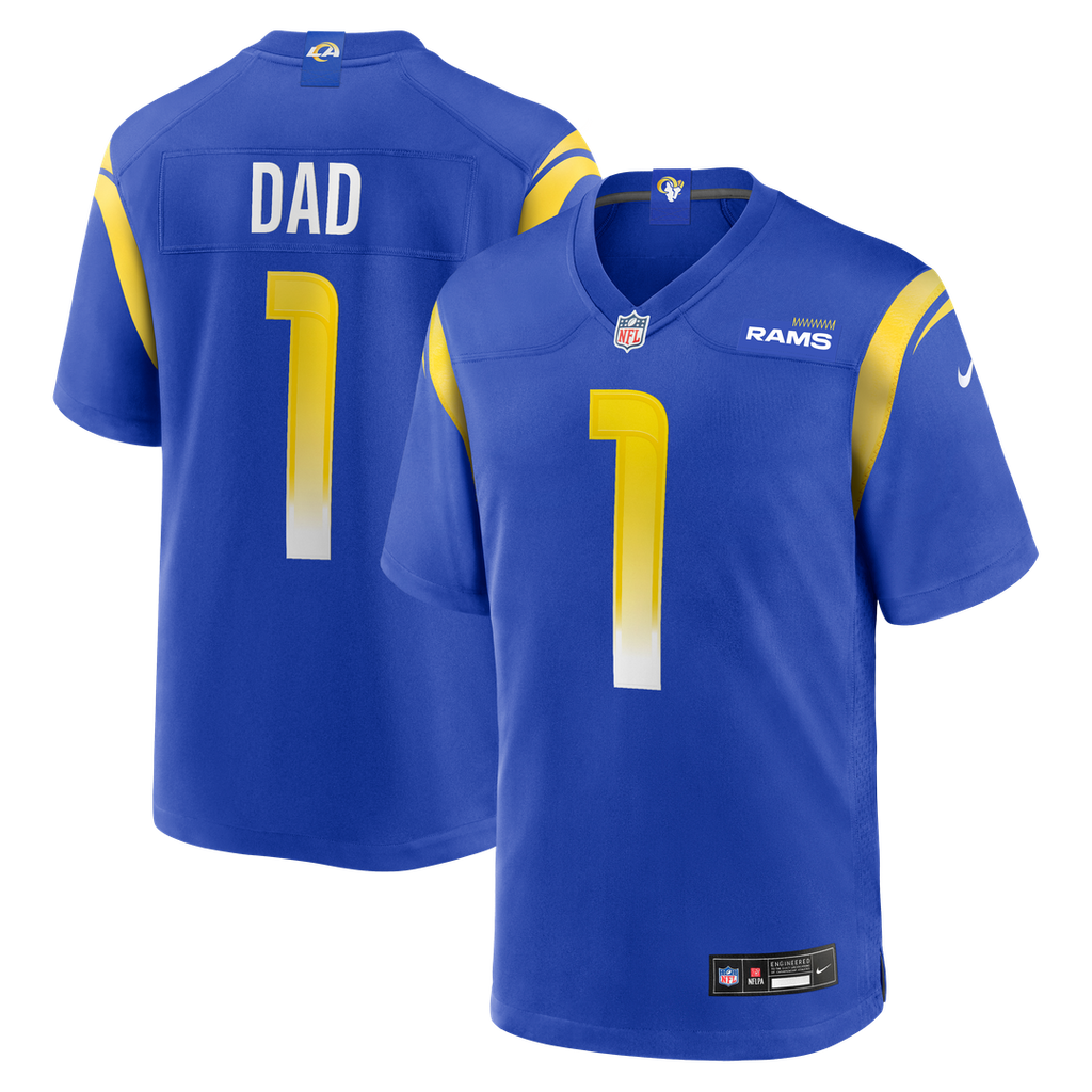 Number 1 Dad Los Angeles Rams Nike Game Jersey - Royal Official NFL Team Apparel Football Fan Gear