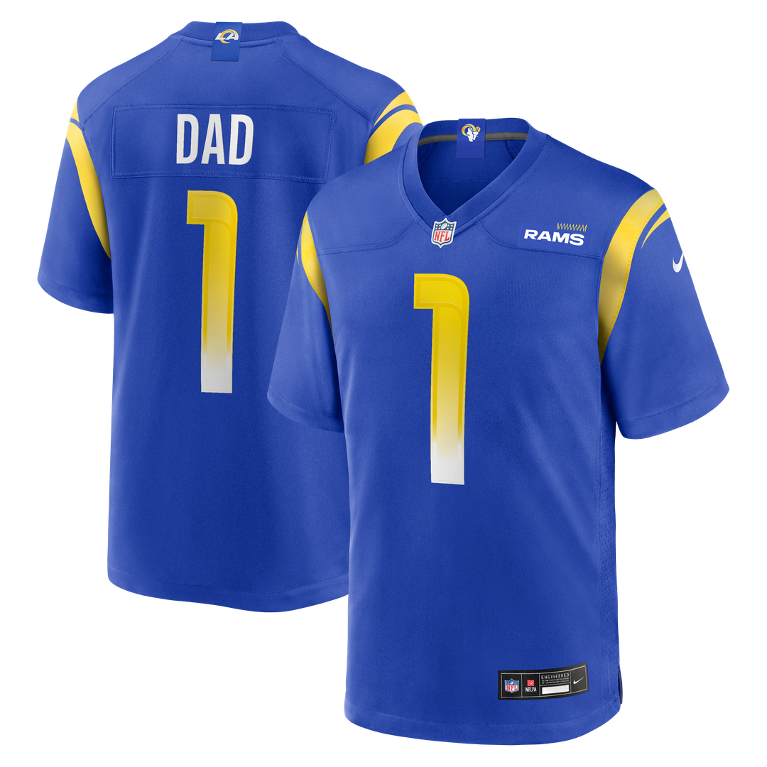 Number 1 Dad Los Angeles Rams Nike Game Jersey - Royal Official NFL Team Apparel Football Fan Gear