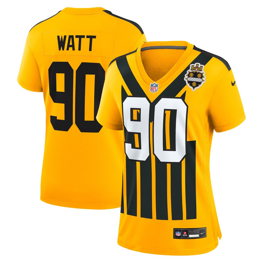 T.J. Watt Pittsburgh Steelers Nike Women's Alternate 1933 Throwback Game Jersey - Gold Official NFL Team Apparel Football Fan Gear