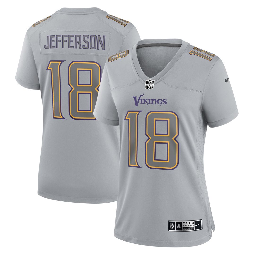 Justin Jefferson Minnesota Vikings Nike Women's Atmosphere Fashion Game Jersey - Gray Official NFL Team Apparel Football Fan Gear