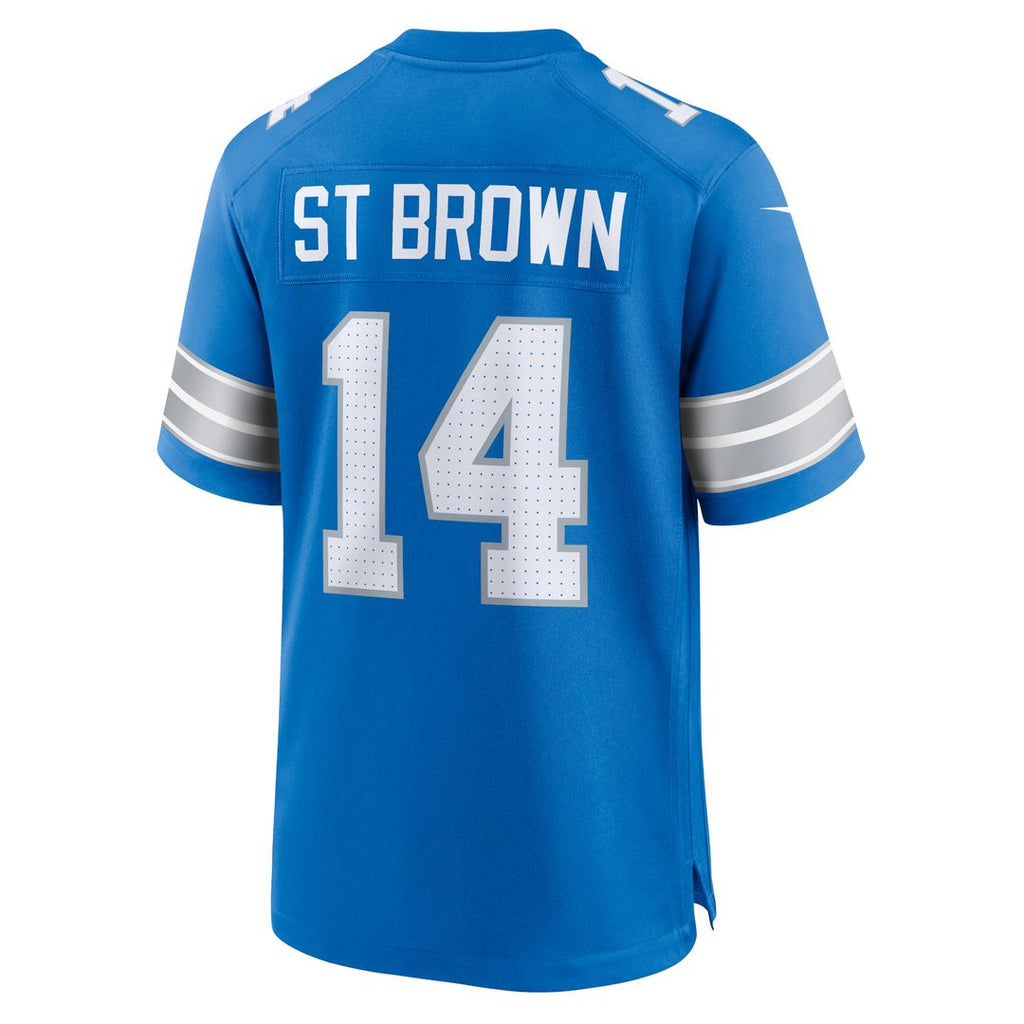 Amon-Ra St. Brown Detroit Lions Nike Game Jersey - Blue Official NFL Team Apparel Football Fan Gear