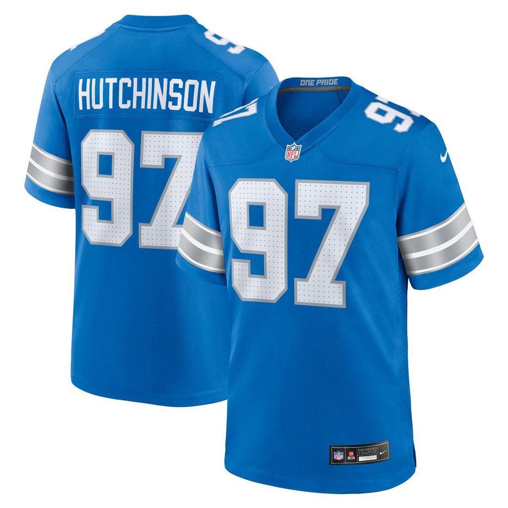 Aidan Hutchinson Detroit Lions Nike Game Jersey - Blue Official NFL Team Apparel Football Fan Gear