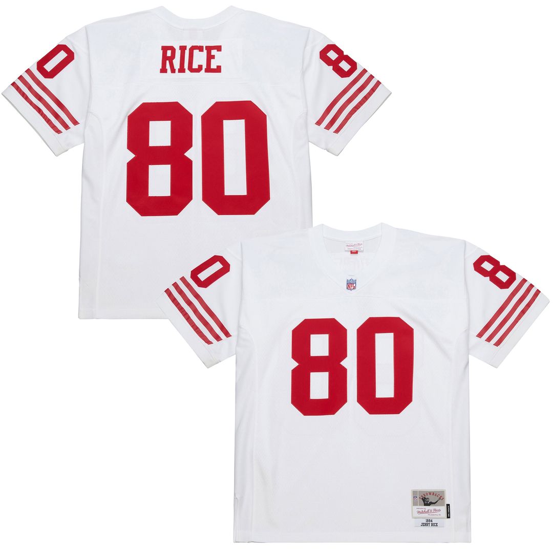 Jerry Rice San Francisco 49ers Mitchell & Ness 1994 Legacy Replica Jersey - White Official NFL Team Apparel Football Fan Gear