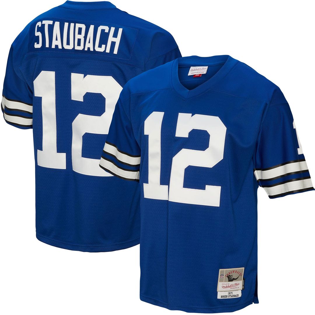 Roger Staubach Dallas Cowboys Mitchell & Ness Legacy Replica Jersey - Royal Official NFL Team Apparel Football Fan Gear
