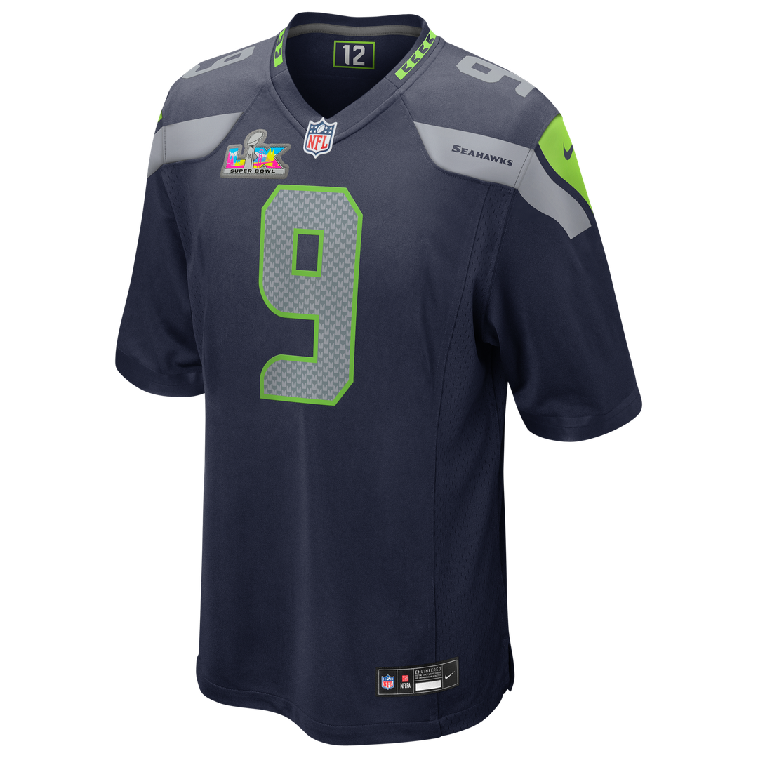 Kenneth Walker III Seattle Seahawks Nike Super Bowl LX Patch Game Jersey - College Navy Official NFL Team Apparel Football Fan Gear