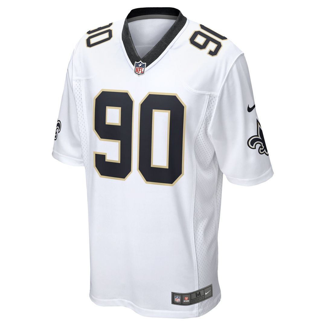 Bryan Bresee New Orleans Saints Nike Game Jersey - White Official NFL Team Apparel Football Fan Gear