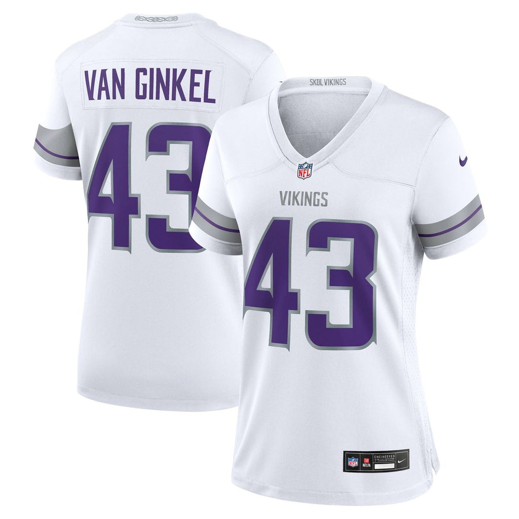 Andrew Van Ginkel Minnesota Vikings Nike Women's Alternate Game Jersey - White Official NFL Team Apparel Football Fan Gear