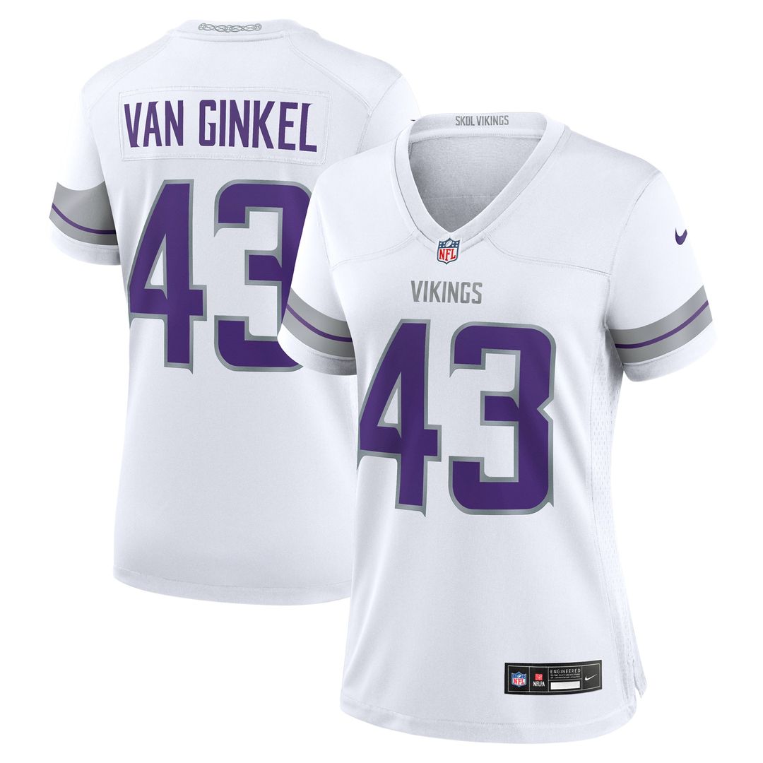 Andrew Van Ginkel Minnesota Vikings Nike Women's Alternate Game Jersey - White Official NFL Team Apparel Football Fan Gear