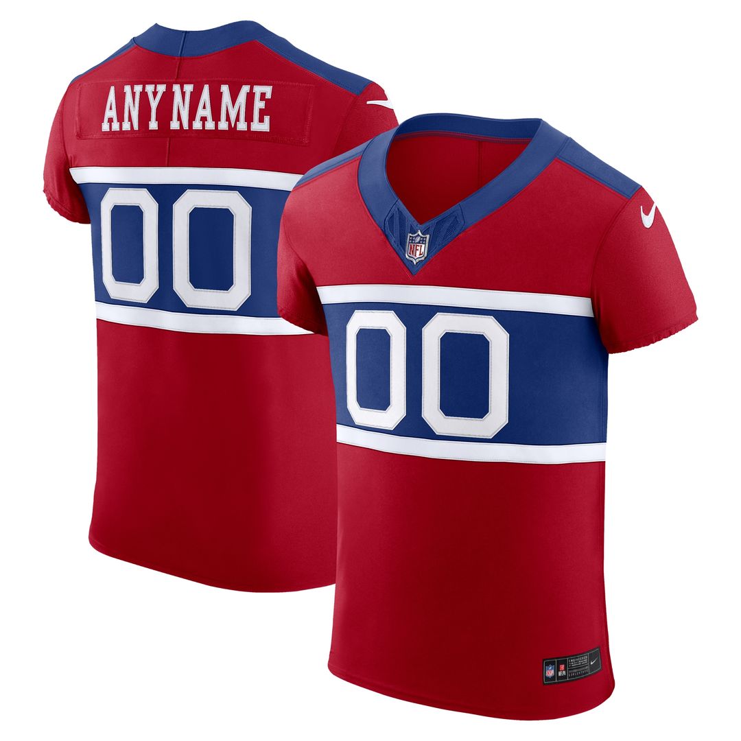New York Giants Nike Alternate Vapor F.U.S.E. Elite Custom Jersey - Red Official NFL Team Apparel Football Fan Gear