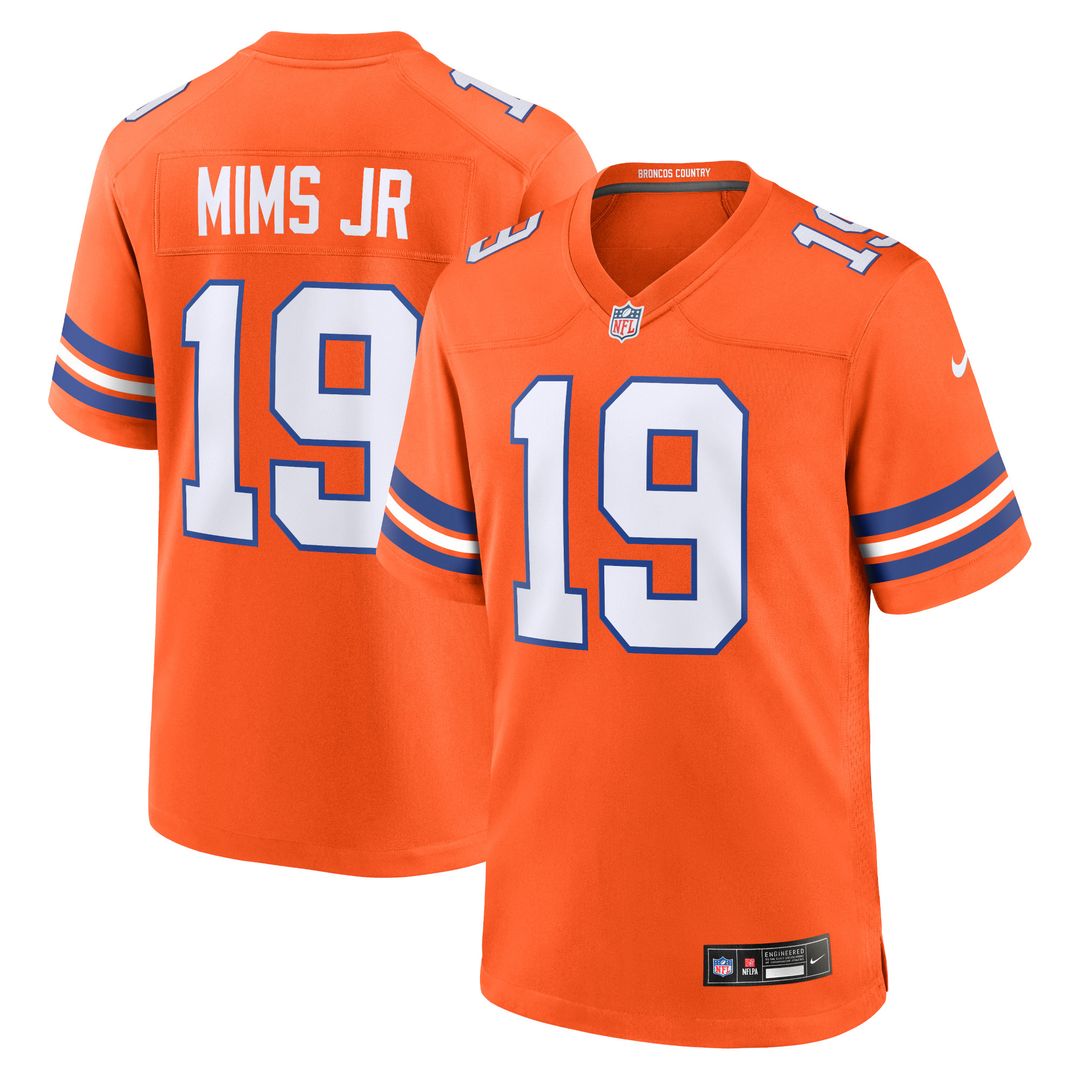 Marvin Mims Jr Denver Broncos Nike Mile High Collection 1977 Throwback Player Game Jersey - Orange Official NFL Team Apparel Football Fan Gear