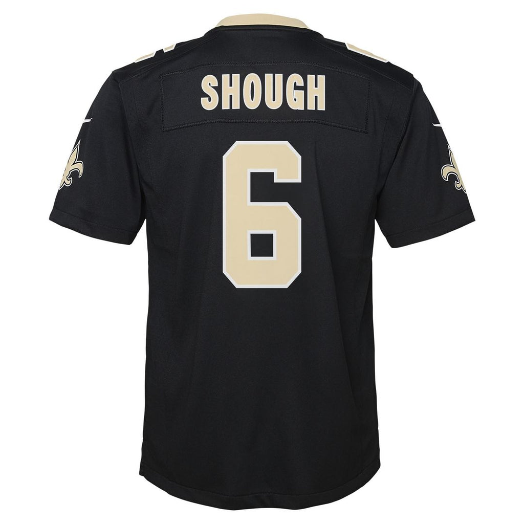 Tyler Shough New Orleans Saints Nike Youth Team Game Jersey - Black Official NFL Team Apparel Football Fan Gear