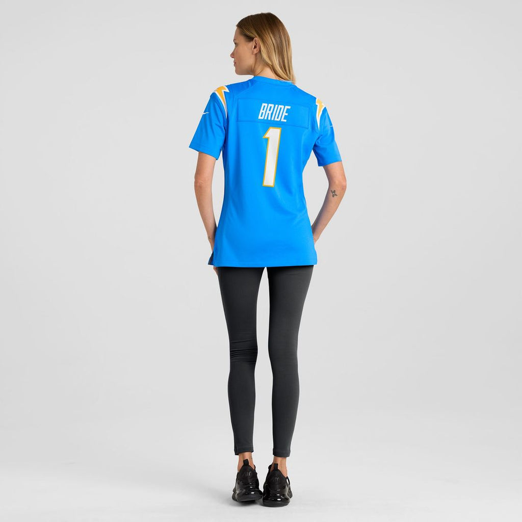 Number 1 Bride Los Angeles Chargers Nike Women's Game Jersey - Powder Blue Official NFL Team Apparel Football Fan Gear