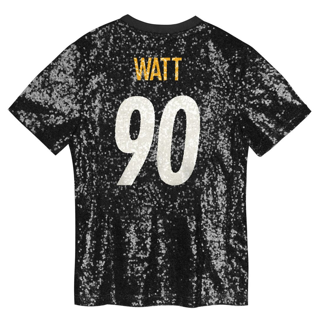 T.J. Watt Pittsburgh Steelers Women's Player Name & Number V-Neck Fashion Jersey - Black Official NFL Team Apparel Football Fan Gear