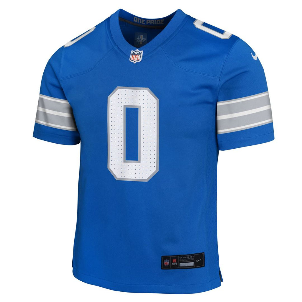 Jahmyr Gibbs Detroit Lions Nike Youth Game Jersey - Blue Official NFL Team Apparel Football Fan Gear