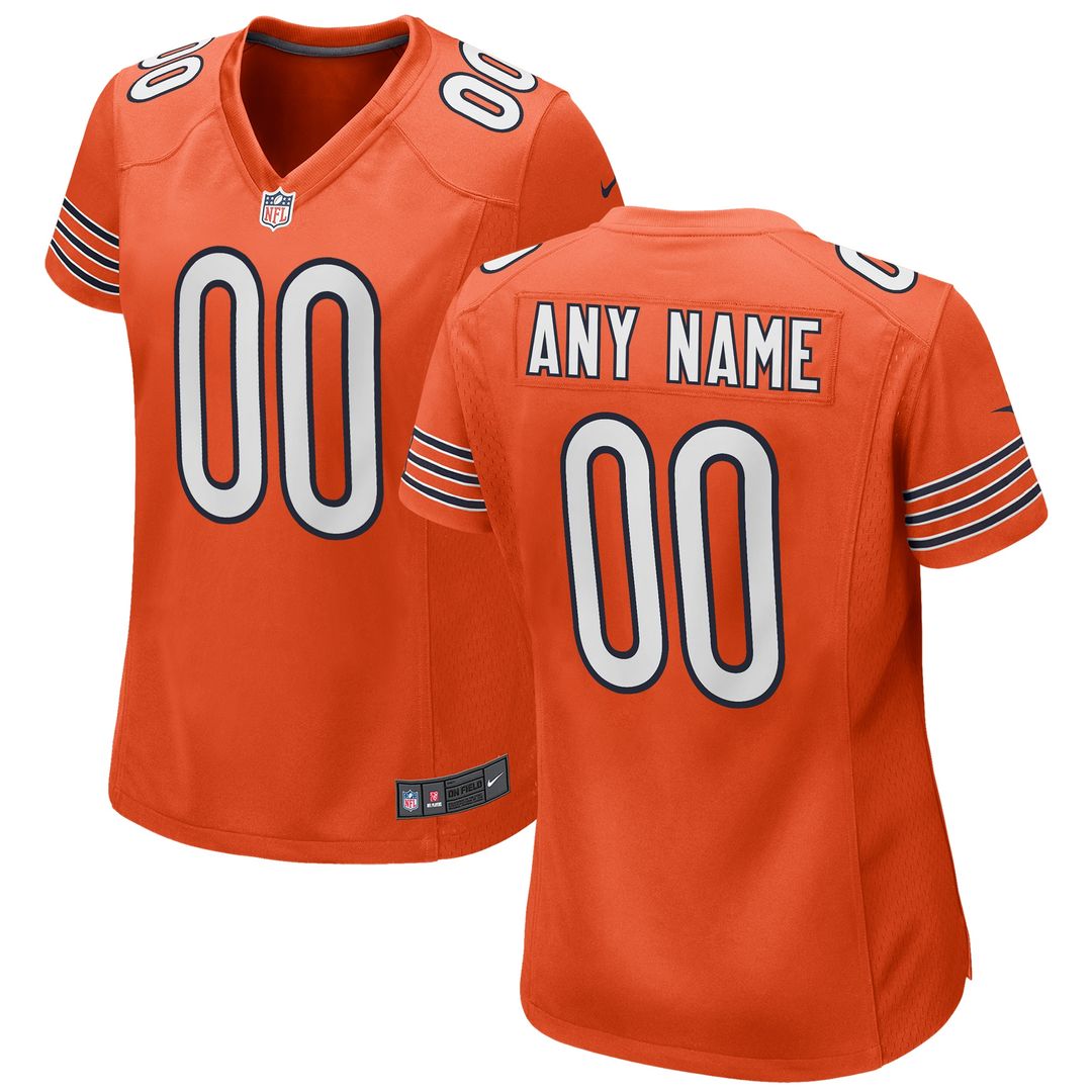 Chicago Bears Nike Women's Alternate Custom Game Jersey - Orange Official NFL Team Apparel Football Fan Gear