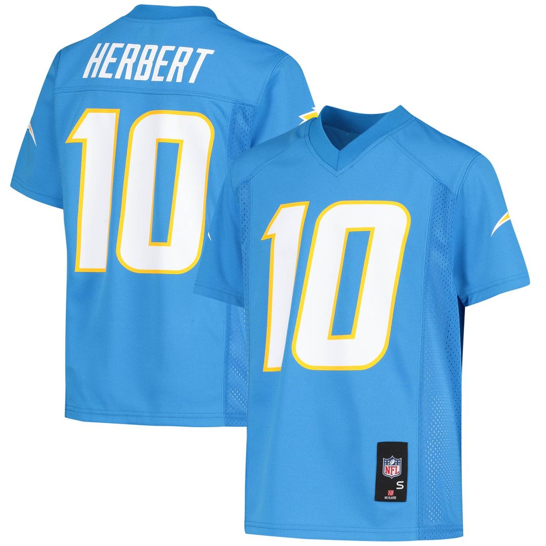 Justin Herbert Los Angeles Chargers Youth Replica Player Jersey - Powder Blue Official NFL Team Apparel Football Fan Gear
