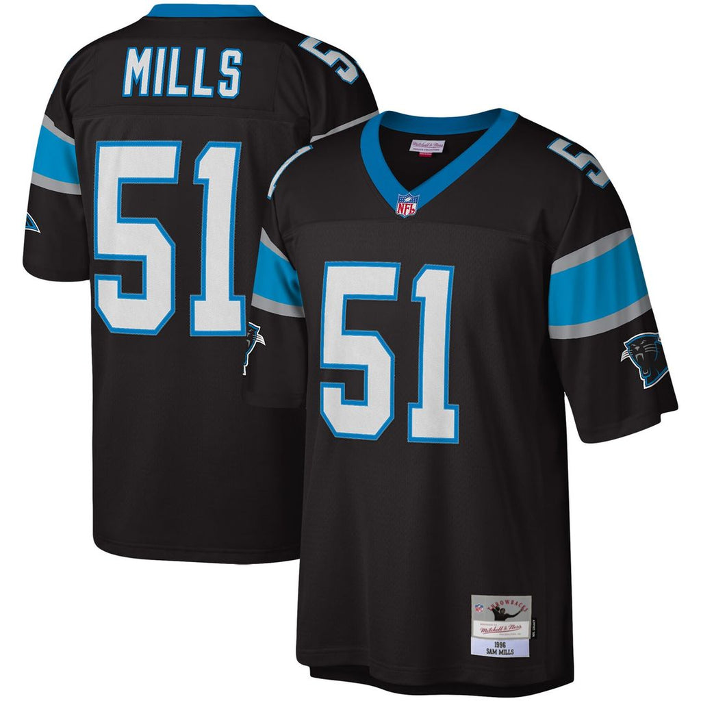 Sam Mills Carolina Panthers Mitchell & Ness Legacy Replica Jersey - Black Official NFL Team Apparel Football Fan Gear