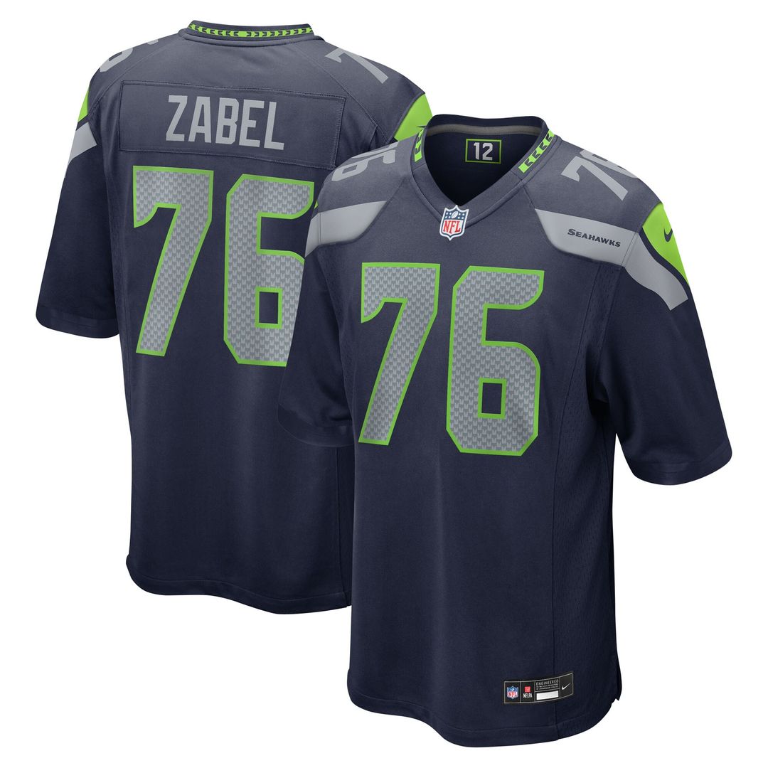 Grey Zabel Seattle Seahawks Nike Team Game Jersey - Navy Official NFL Team Apparel Football Fan Gear