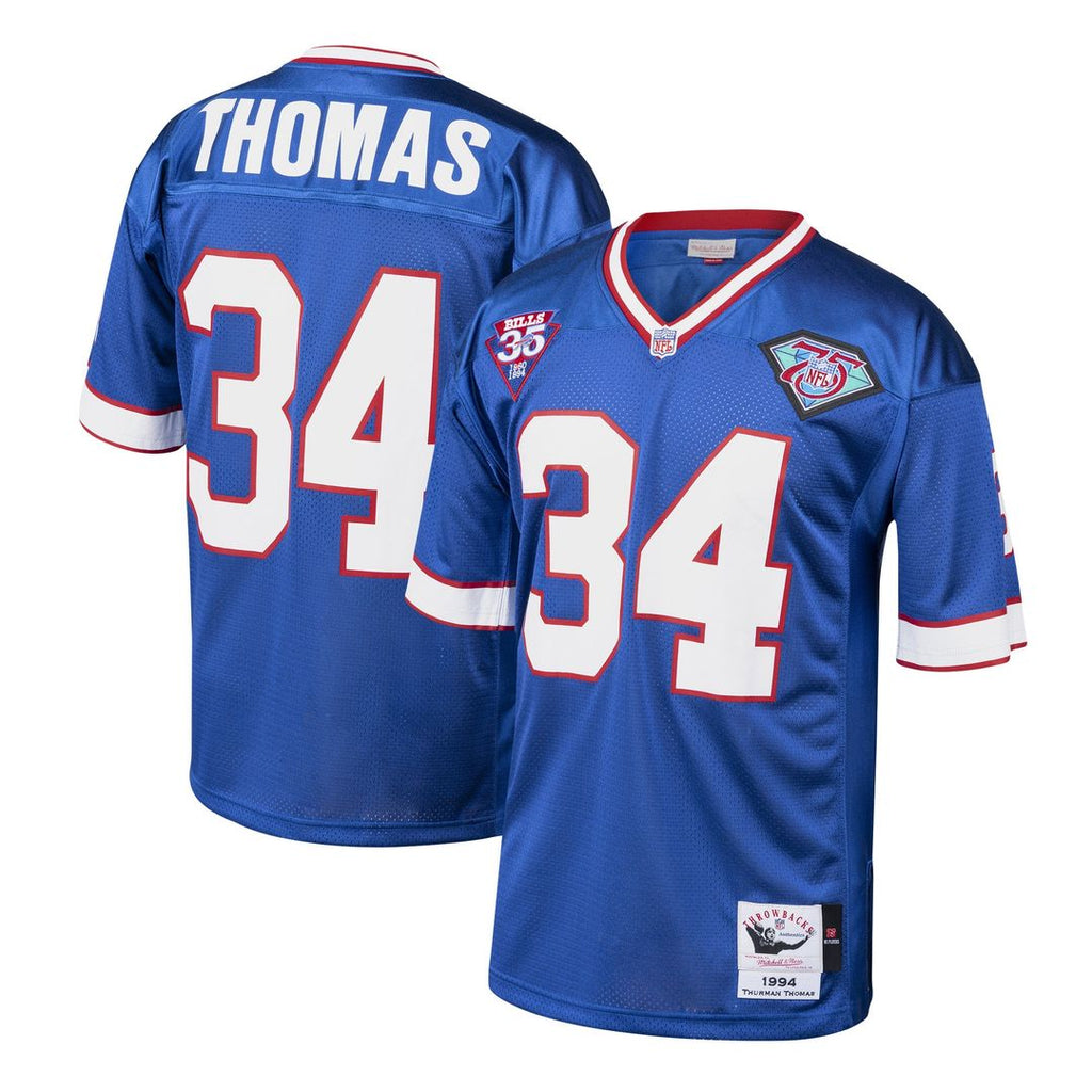 Thurman Thomas Buffalo Bills 1985 Mitchell & Ness Authentic Throwback Retired Player Jersey - Royal Official NFL Team Apparel Football Fan Gear