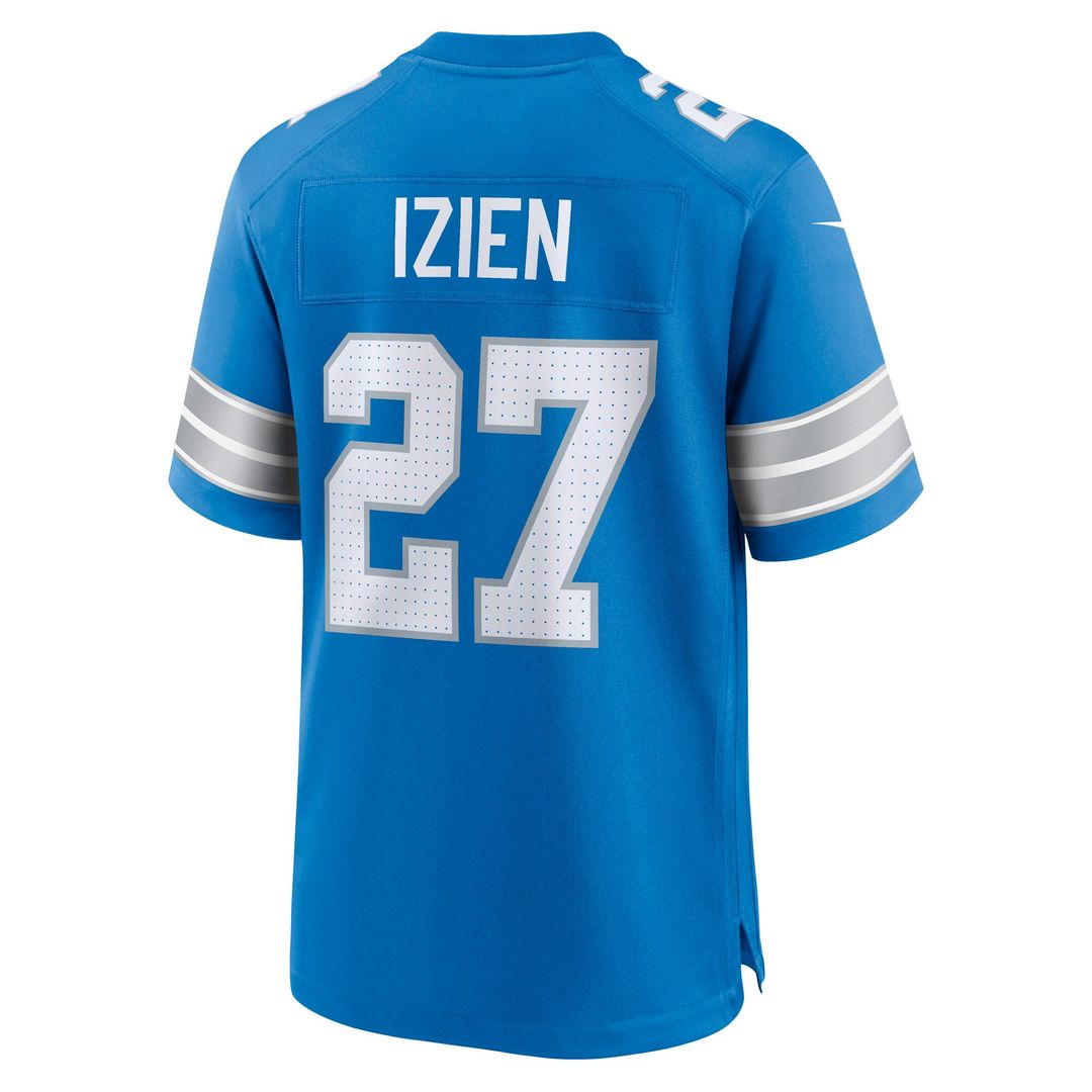 Christian Izien Detroit Lions Nike Team Game Jersey - Blue Official NFL Team Apparel Football Fan Gear