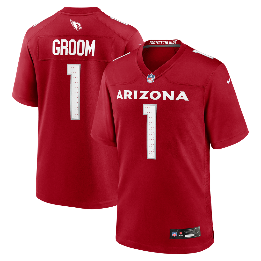 Number 1 Groom Arizona Cardinals Nike Game Jersey - Cardinal Official NFL Team Apparel Football Fan Gear